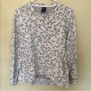 Gap grey leopard sweatshirt pullover XS x small